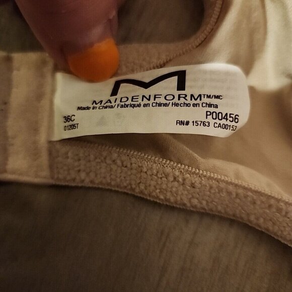 Maidenform Bra 36C Uplift Wireless Boost Nude Lined P00456 - Picture 3 of 4